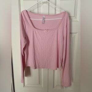 NWT Auden soft ribbed long sleeve pajama top size XL